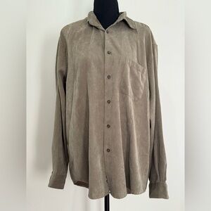 Covington L Taupe Button-Up Shirt w Front Pocket 866